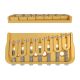 HS41070G Hipshot  7 string fixed guitar bridge, solid brass base plate, stainless steel saddles, gold