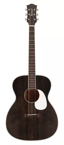HSA-35-MBK Richwood Heritage Series auditorium guitar with solid cedar top, matt trans black