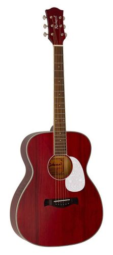 HSA-35-MRD Richwood Heritage Series auditorium guitar with solid cedar top, matt trans red