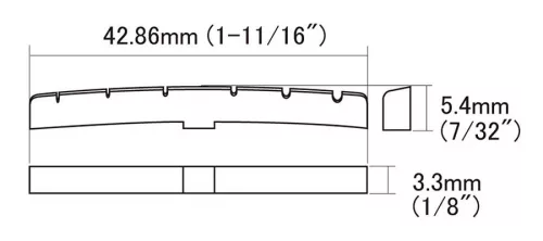 HSBK-NS1/9.5 Hosco Japan  black impregnated slotted bone nut, cnc machined, F-style for 9.5" radius