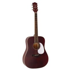   HSD-35-MRD Richwood Heritage Series dreadnought guitar with solid cedar top, matt trans red