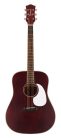 HSD-35-MRD Richwood Heritage Series dreadnought guitar with solid cedar top, matt trans red