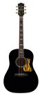 HSDS-42-BK Richwood Heritage Series dreadnought guitar with solid spruce top, black