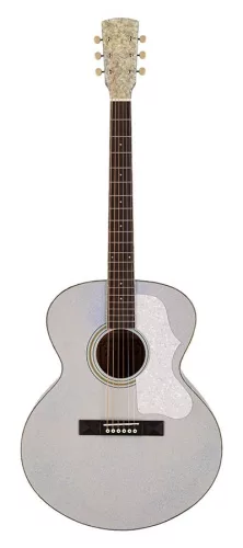 HSJ-55-GS Richwood Heritage Series jumbo guitar with solid spruce top, silver sparkle metallic