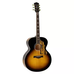   HSJS-42-VS Richwood Heritage Series jumbo guitar with solid spruce top, vintage sunburst