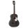 HSP-35-MBK Richwood Heritage Series parlor guitar with solid cedar top, matt trans black