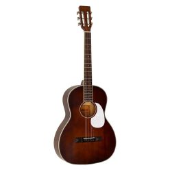   HSP-35-MBR Richwood Heritage Series parlor guitar with solid cedar top, matt trans brown