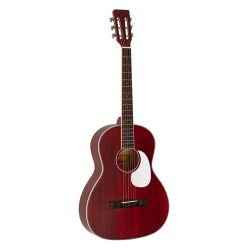   HSP-35-MRD Richwood Heritage Series parlor guitar with solid cedar top, matt trans red