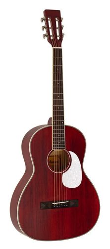 HSP-35-MRD Richwood Heritage Series parlor guitar with solid cedar top, matt trans red