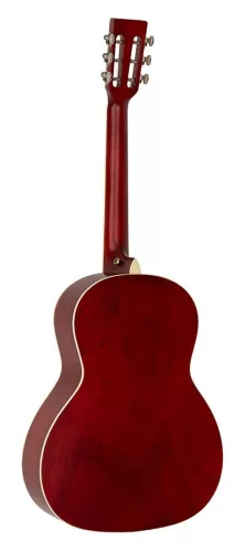 HSP-35-MRD Richwood Heritage Series parlor guitar with solid cedar top, matt trans red