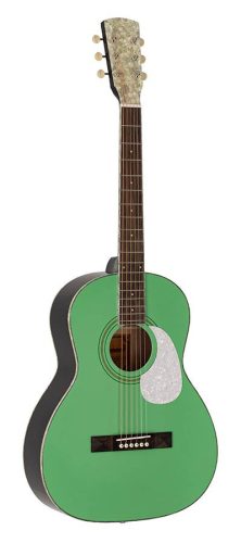 HSP-55-GN Richwood Heritage Series parlor guitar with solid spruce top, mint green