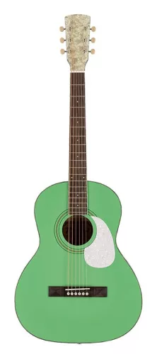 HSP-55-GN Richwood Heritage Series parlor guitar with solid spruce top, mint green