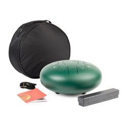   HTD1213/GN Hayman  steel tongue drum 12" green, 13 notes C-Major ionian: G3-A3-B3-C4-D4-E4-F4-G4-A4-B4-C3-D3-E3