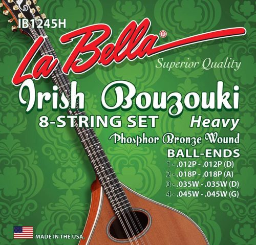 IB1245H La Bella Acoustic Folk string set Irish bouzouki phosphor bronze wound heavy