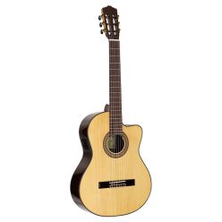   Ilsa SCE Salvador Cortez Iberia Series classic guitar, solid spruce top, rosewood b&s, glossy finish - cutaway and Fishman Clásica II