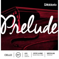   J1010-44M D'Addario Prelude cello string set 4/4, medium, steel, compound wound