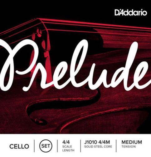 J1010-44M D'Addario Prelude cello string set 4/4, medium, steel, compound wound