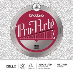   J5903-12M D'Addario Pro Arte Bowed cello string G-3 1/2, silver