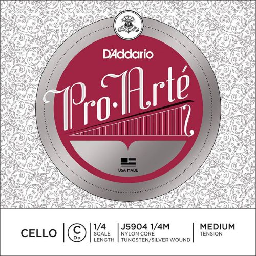 J5904-14M D'Addario Pro Arte Bowed cello string C-4 1/4, silver/tungsten