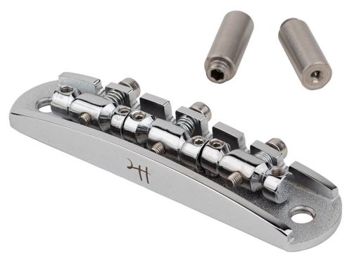 JB-1133-11-M Halon offset guitar bridge, metric posts, full 1060 steel, chrome gloss