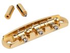 JB-1144-11-A Halon offset guitar bridge, imperial posts, full 1060 steel, gold plated gloss