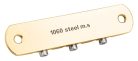 JB-1144-11-A Halon offset guitar bridge, imperial posts, full 1060 steel, gold plated gloss