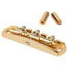 JB-1144-11-A Halon offset guitar bridge, imperial posts, full 1060 steel, gold plated gloss