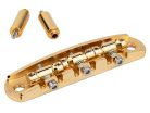 JB-1144-11-M Halon offset guitar bridge, metric posts, full 1060 steel, gold plated gloss