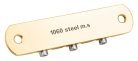 JB-1144-11-M Halon offset guitar bridge, metric posts, full 1060 steel, gold plated gloss