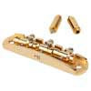 JB-1144-11-M Halon offset guitar bridge, metric posts, full 1060 steel, gold plated gloss