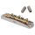 JB-3331-12-M Halon offset guitar bridge, metric posts, full MS-58 brass, chrome gloss bridge plate, satin raw saddles