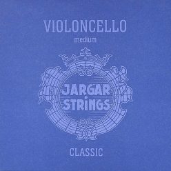   JCE-SET-BL Jargar Classic Blue cello string set, medium, flexi-metal