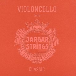  JCE-SET-RD Jargar Classic Red cello string set, hard, flexi-metal