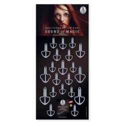   JHD-CLASSIC Schwarz  Classic mouth harp display card, with 21 mouth harps, mat silver