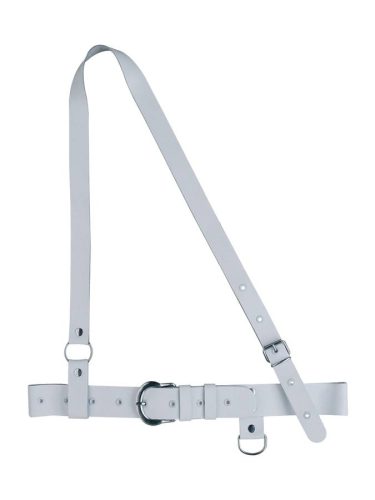 JK10W Boston  junior marching belt, leather, white