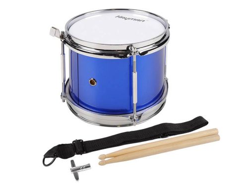 JSD-008-BU Hayman  junior snare drum, blue with chrome hardware, with sticks, belt and hook, 8 inch