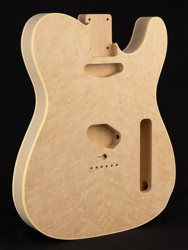 JTE-2A-BMCB Boston  vintage body Teaser (made in Japan), 2 piece alder, birdseye maple top / back veneer, cream binding