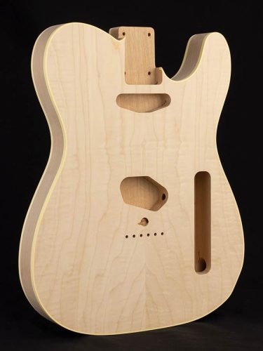 JTE-2A-CMCB Boston  vintage body Teaser (made in Japan), 2 piece alder, curly maple top and back veneer, cream binding