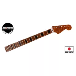   JZMFBBRF Allparts Select limited edition VIN-MOD Deluxe neck for Jazzmaster, AAA+ roasted flamed maple,  bound w. block inlays, poly finish
