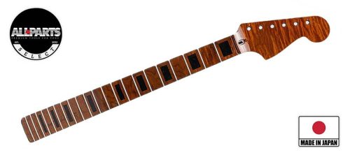 JZMFBBRF Allparts Select limited edition VIN-MOD Deluxe neck for Jazzmaster, AAA+ roasted flamed maple,  bound w. block inlays, poly finish