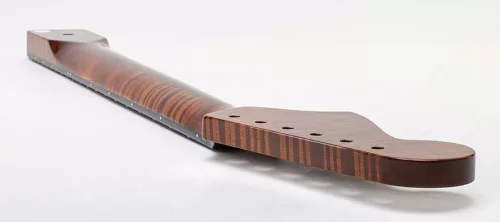 JZMFBBRF Allparts Select limited edition VIN-MOD Deluxe neck for Jazzmaster, AAA+ roasted flamed maple,  bound w. block inlays, poly finish