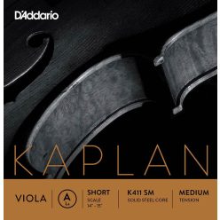   K411-SM D'Addario Kaplan Forza viola string A-1, solid steel, titanium wound, short scale, medium tension