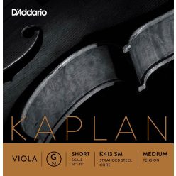   K413-SM D'Addario Kaplan Forza viola string G-3, stranded steel, silver wound, short scale, medium tension