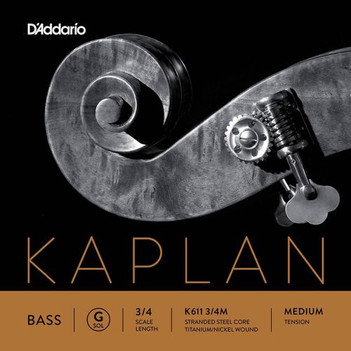 K611-34M D'Addario Kaplan double bass string G-1 3/4, medium, stranded steel, titanium wound