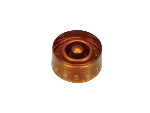 KA-114 Boston  speed knob (hatbox), for inch type pot shaft, transparent amber