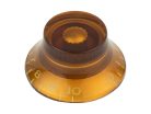 KA-160-IM Boston  bell knob, transparent amber, fits 24 fine (CTS) and 18 coarse knurl (Alpha), m.i. Japan