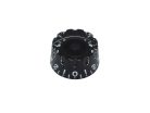 KB-116 Boston  speed knob (notched edge), for inch type pot shaft, transparent black