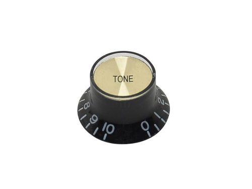 KB-136-T Boston  bell knob SG model, for inch type pot shaft, black with gold cap, tone