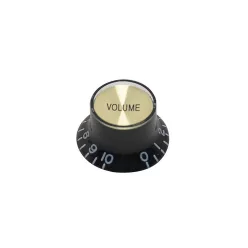   KB-136-V Boston  bell knob SG model, for inch type pot shaft, black with gold cap, volume