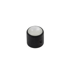   KB-236 Boston  dome knob with pearloid inlay, 18x18mm with set screw, black